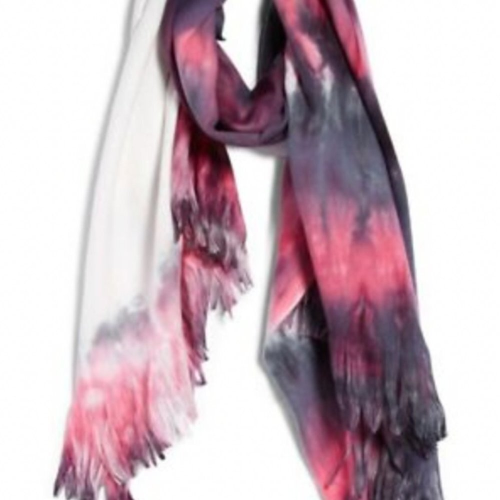 Nordstrom BP Tie Dye Blanket Scarf New With Tags Pink White Grey Warn Cozy NWT - Picture 9 of 9